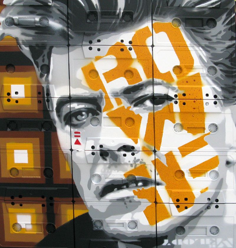 Tableau de MR MELODY a pour titre  Pièce unique STREET ART: BOWIE X style street pop art, street art dim : MR MELODYprix:400