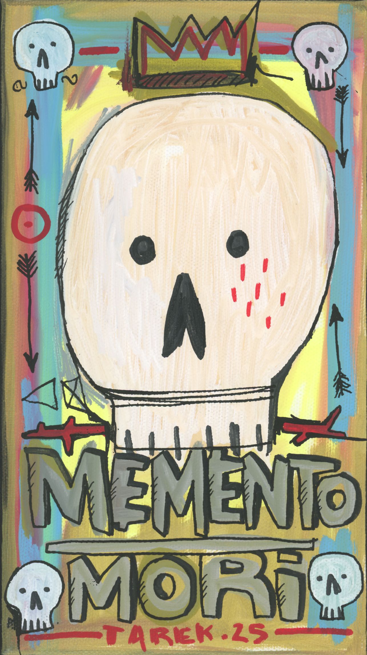 Tableau de TAREK a pour titre  Memento mori style street pop art, graphique dim : TAREKprix:140