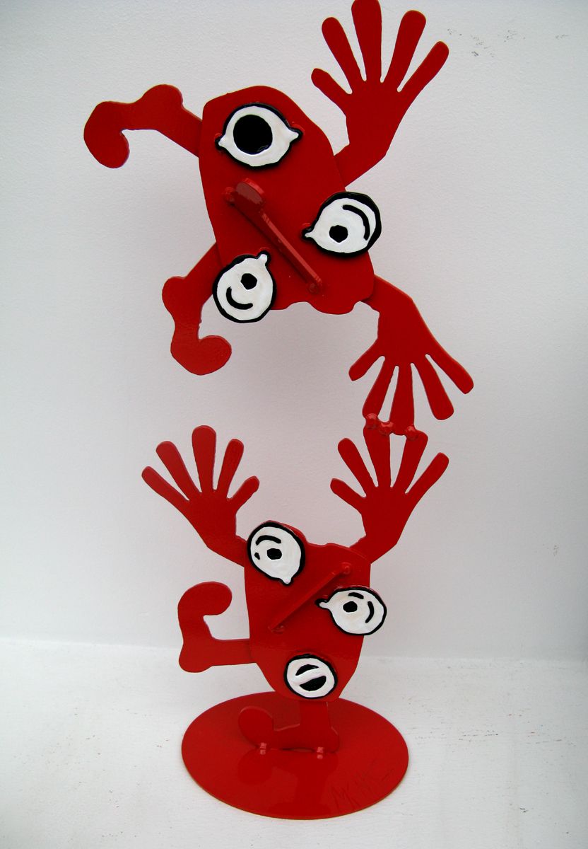 Sculpture de MICHADU a pour titre  Michadette 1 rouge style graphique dim : MICHADUprix:300