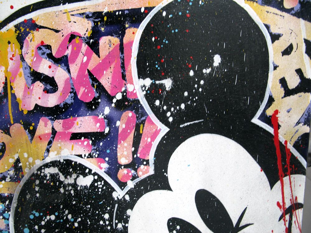 Tableau de JUG a pour titre  MICKEY AND FRIENDS style street pop art dim : JUGprix:900