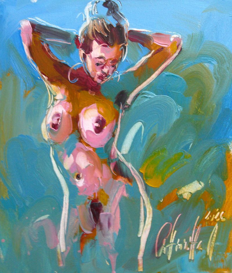 Tableau de OLENA SINIUHINA a pour titre  Miroslava style figuratif dim : OLENA SINIUHINAprix:220