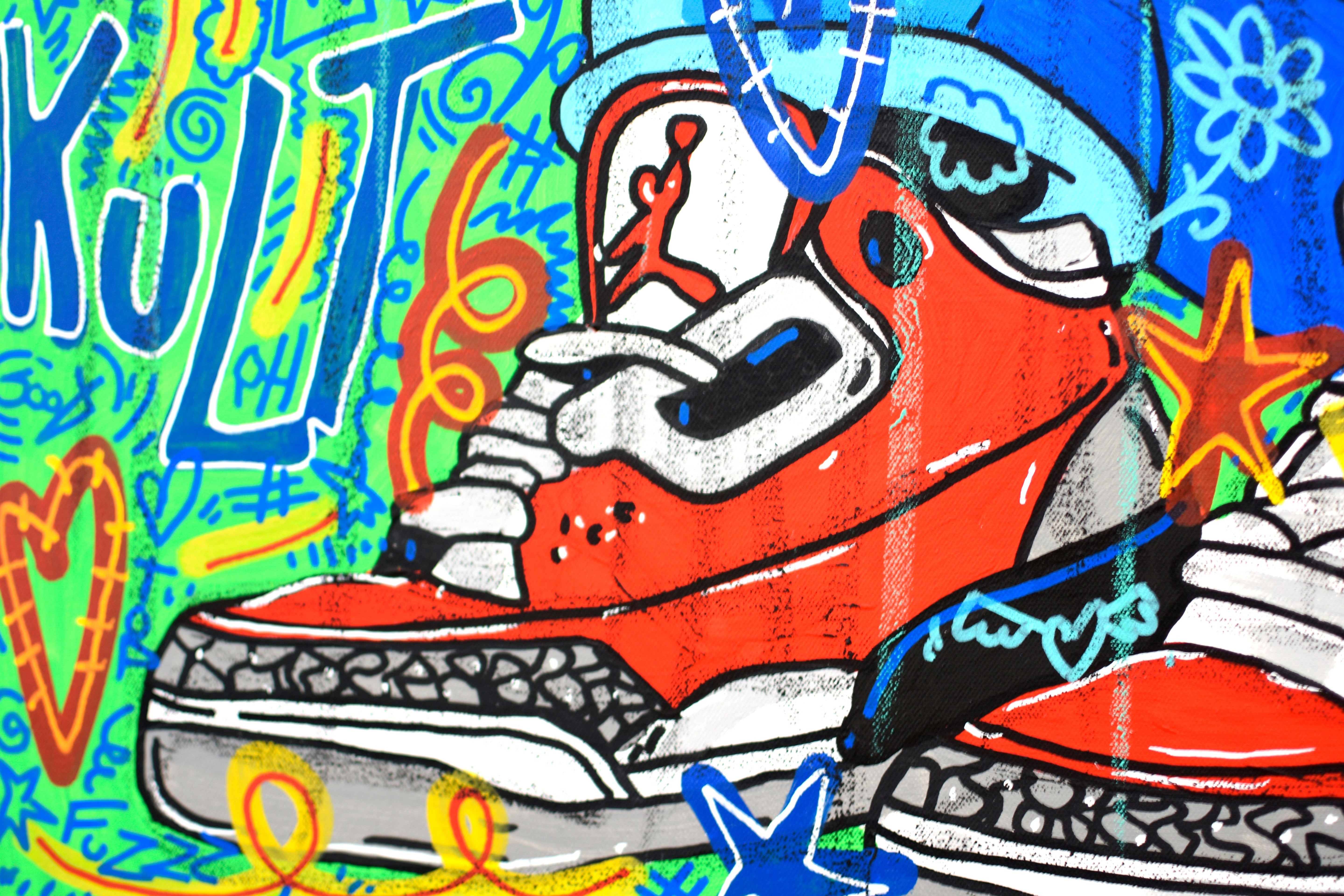 Tableau de RICO SAB a pour titre  Miss the simpler says style street pop art, street art dim : RICO SABprix:600