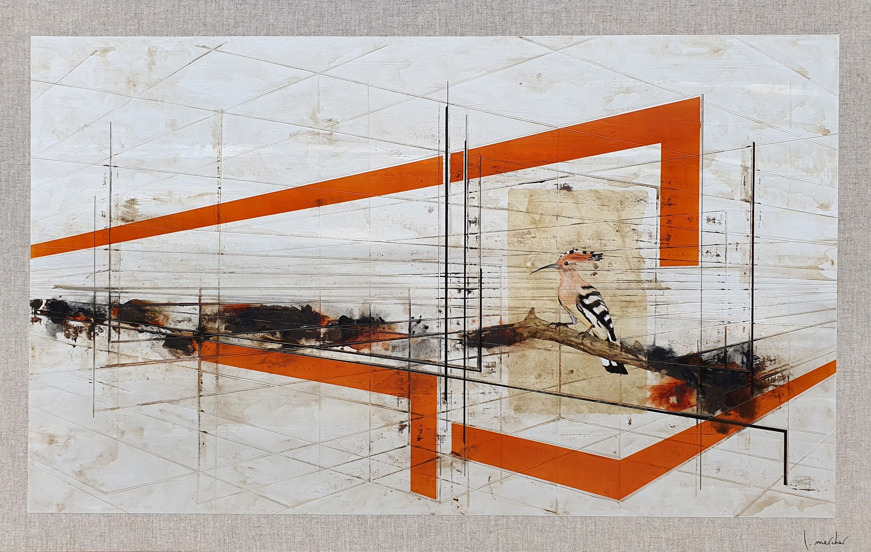 Tableau de LUDOVIC MERCHER a pour titre  NO MAN'S LAND style abstrait dim : LUDOVIC MERCHERprix:1000