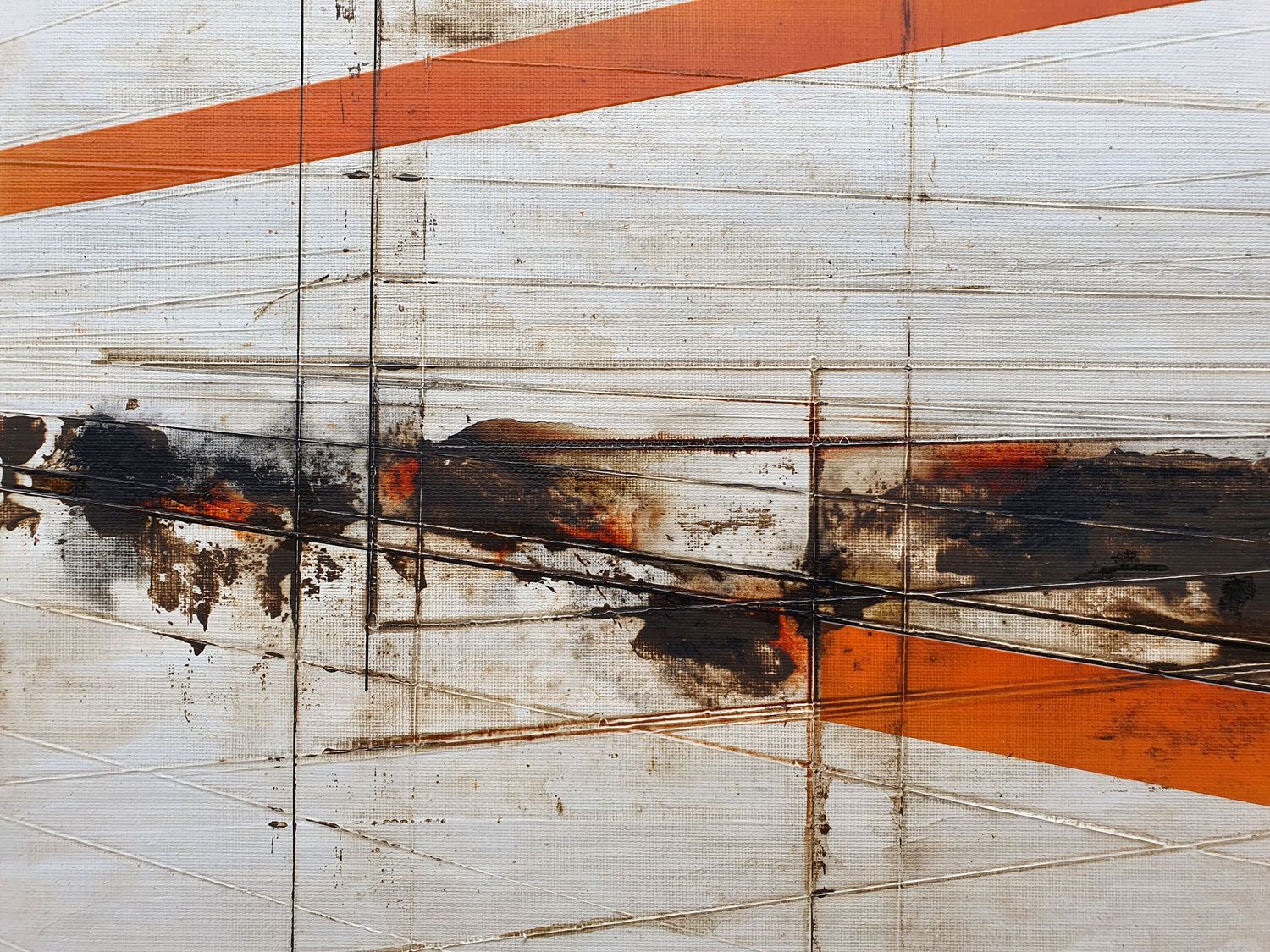 Tableau de LUDOVIC MERCHER a pour titre  NO MAN'S LAND style abstrait dim : LUDOVIC MERCHERprix:1000