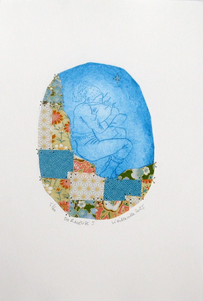 Editions d'art de NAVIEILLEVILLE a pour titre  dormeuse 5 style figuratif, graphique dim : NAVIEILLEVILLEprix:42