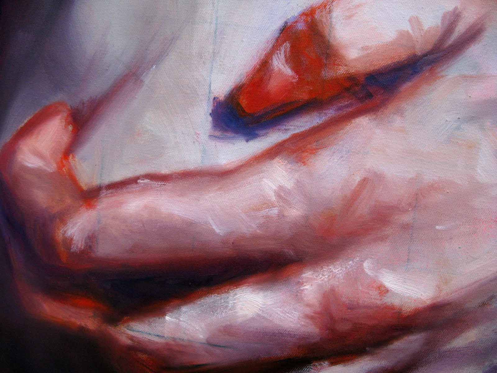 Tableau de NAWEL AUBERT a pour titre  Hands style figuratif dim : NAWEL AUBERTprix:900