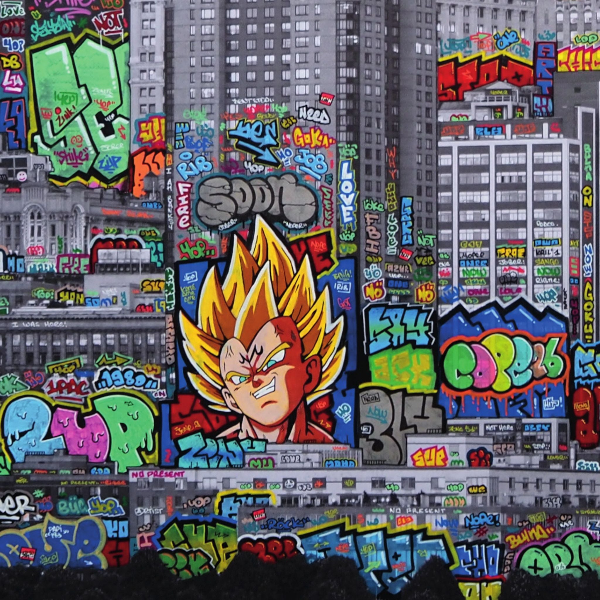 Editions d'art de BLACH a pour titre  VIC  New York DBZ style graffiti, street art dim : BLACHprix:100
