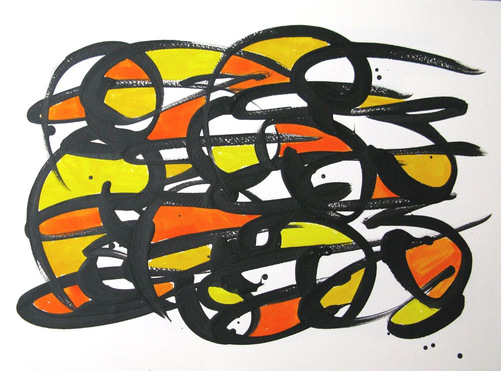 Dessin de STEPHANE RIME a pour titre  noname D80 style abstrait dim : STEPHANE RIMEprix:70