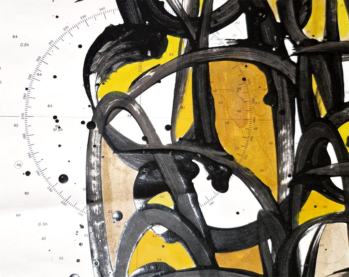 Dessin de STEPHANE RIME a pour titre  Noname Carte Marine B28 style abstrait dim : STEPHANE RIMEprix:100