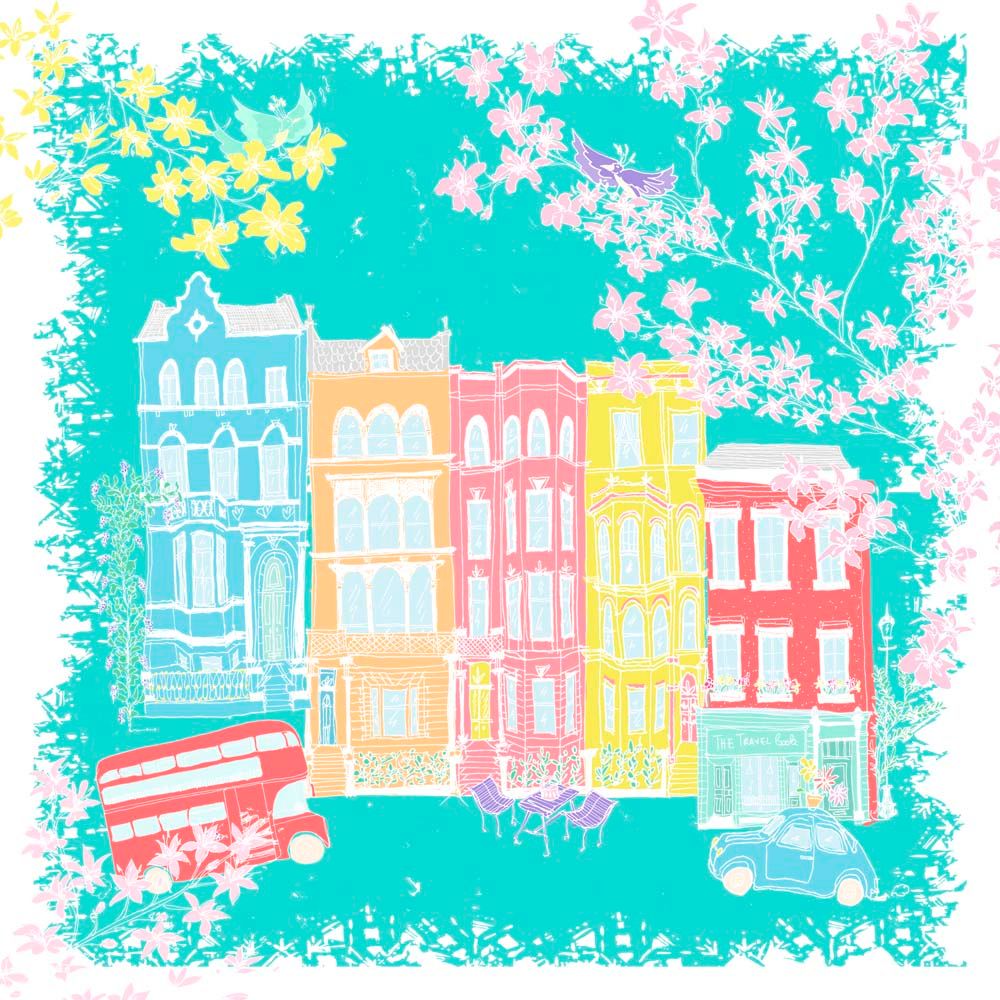 Editions d'art de JULIE ZEITLINE a pour titre  Notting hill  la romantique style figuratif, graphique dim : JULIE ZEITLINEprix:30