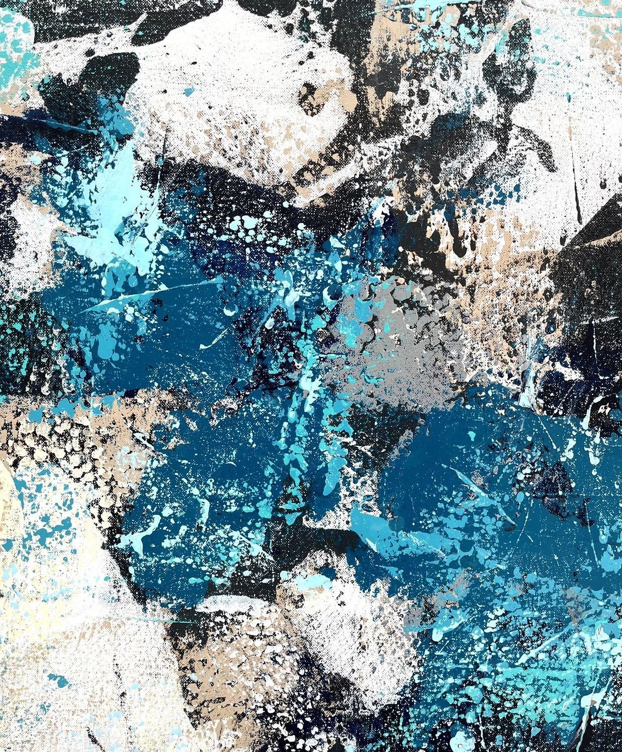 Tableau de CELINE WEBER a pour titre  Océan style abstrait dim : CELINE WEBERprix:1300