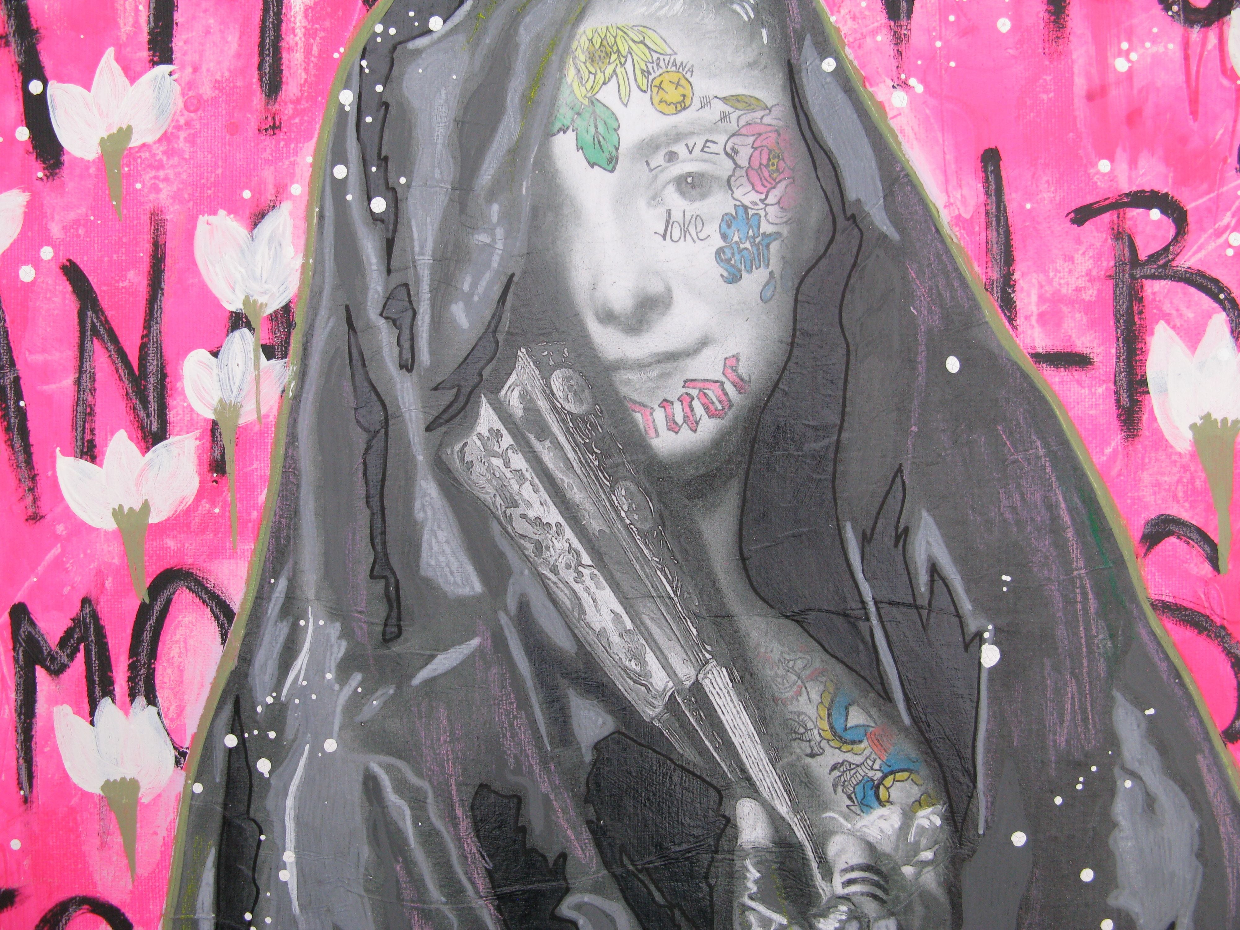 Tableau de LN LE PAPE a pour titre  Oh shit ! style street pop art dim : LN LE PAPEprix:250