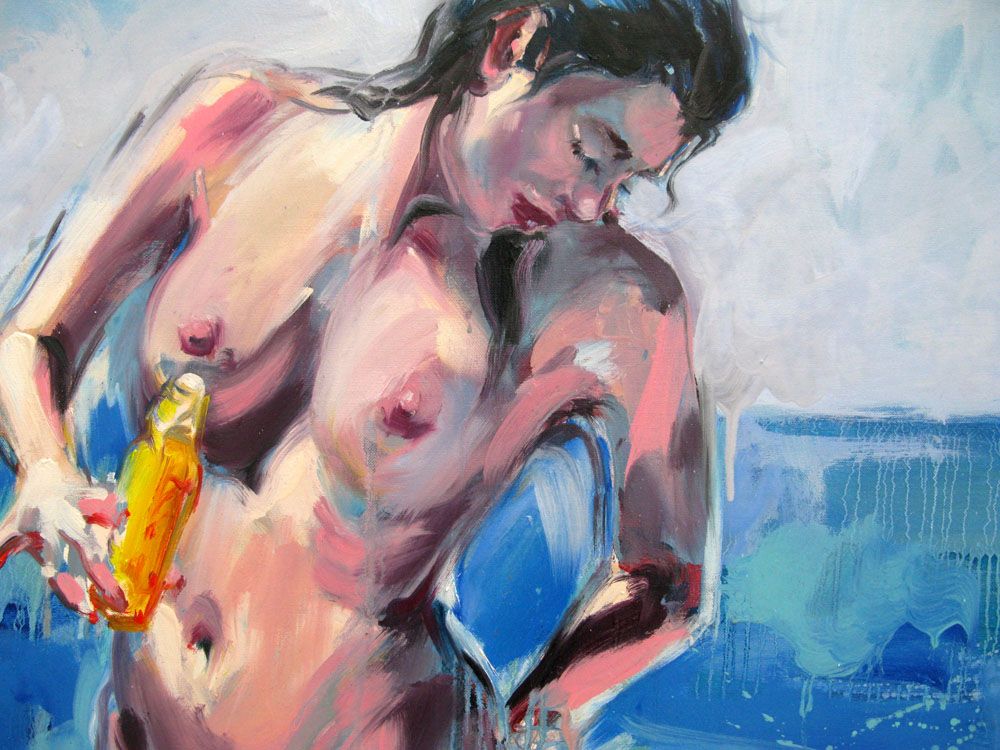 Tableau de OLENA SINIUHINA a pour titre  La plage 13 style figuratif dim : OLENA SINIUHINAprix:800
