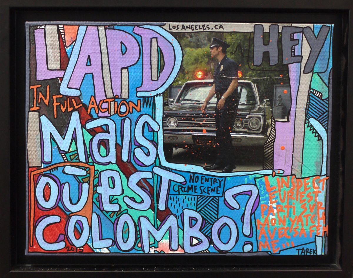 Tableau de TAREK a pour titre  Mais où est Colombo ? style graphique dim : TAREKprix:500
