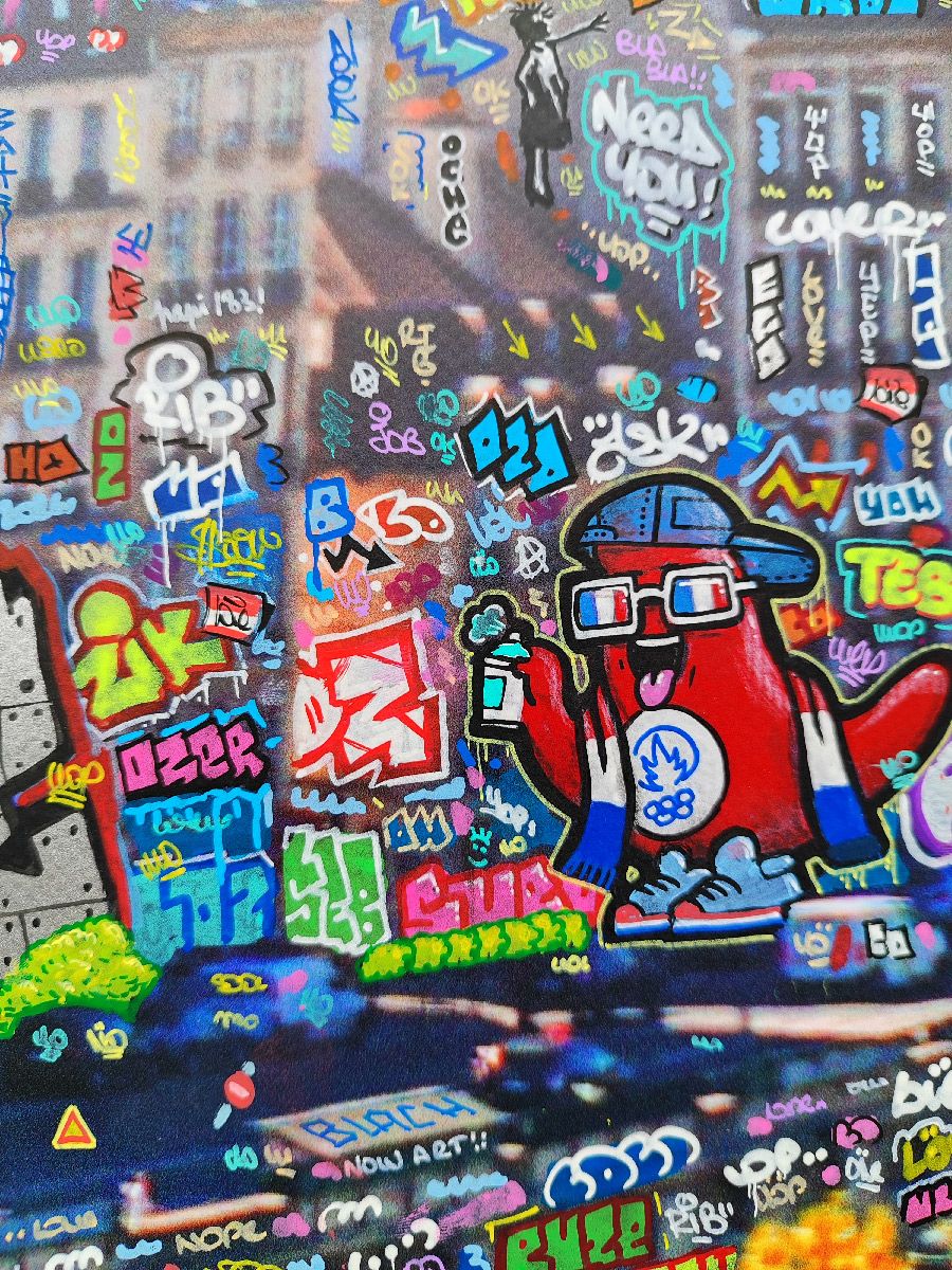 Editions d'art de BLACH a pour titre  Paris OM Olympique Mascotte style street art dim : BLACHprix:240