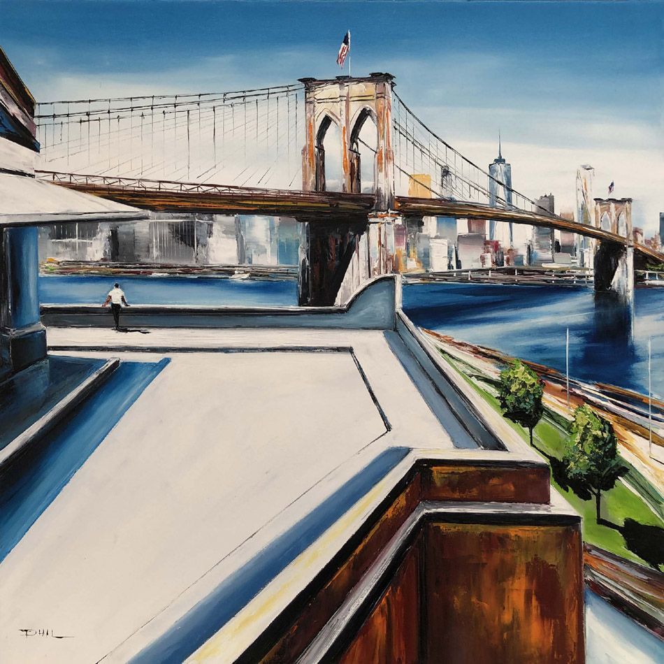 Tableau de PHIL a pour titre  EAST RIVER style figuratif dim : PHILprix:550