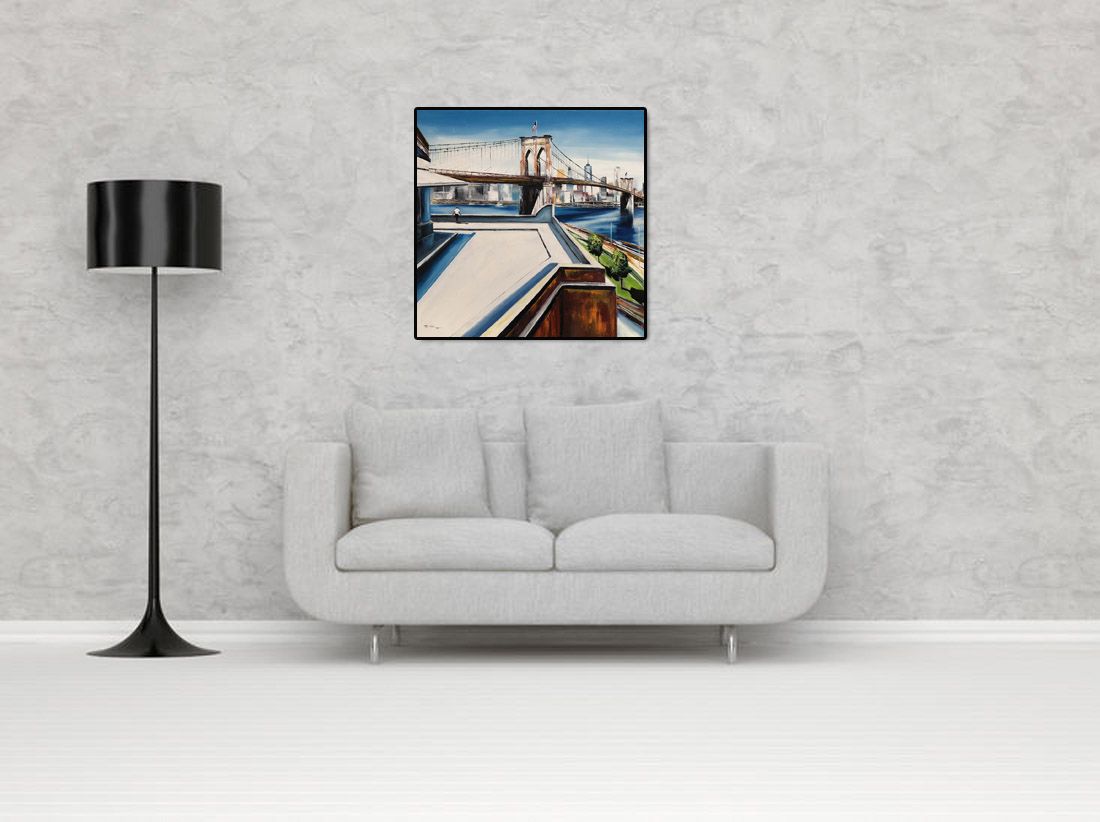 Tableau de PHIL a pour titre  EAST RIVER style figuratif dim : PHILprix:550
