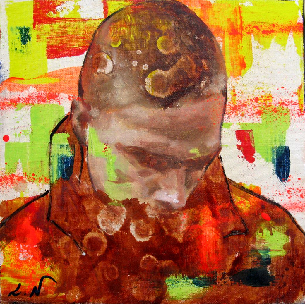 Tableau de NAWEL AUBERT a pour titre  REFLEXION style figuratif dim : NAWEL AUBERTprix:220