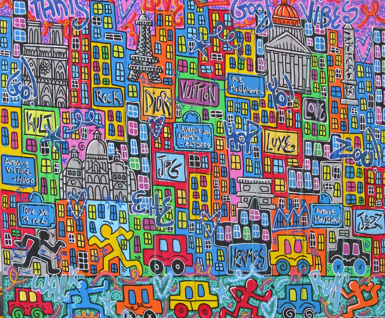 Tableau de RICO SAB a pour titre  Paris Love style street pop art, street art dim : RICO SABprix:950