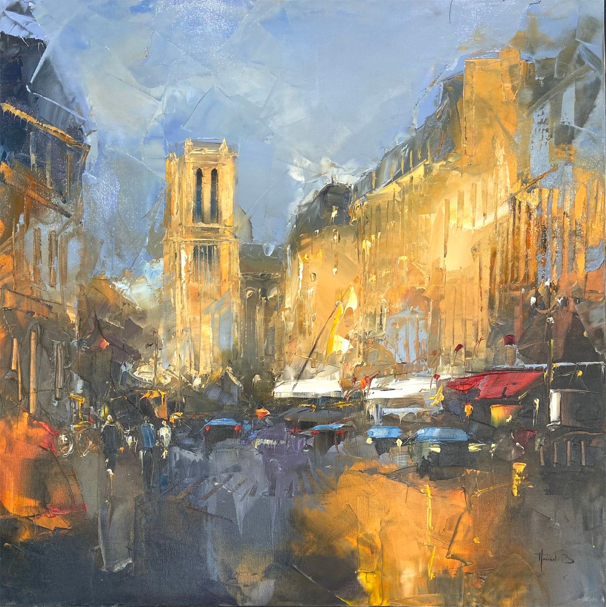 Tableau de BENOIT HAVARD a pour titre  Paris après la pluies style abstrait dim : BENOIT HAVARDprix:1750