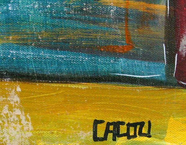 Tableau de CACOU a pour titre  PAUSE style graphique dim : CACOUprix:550