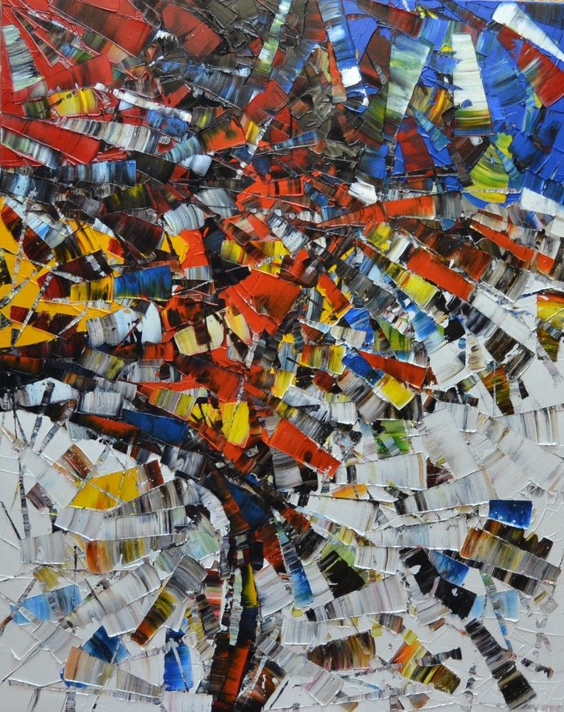 Tableau de ALAIN BECANNE a pour titre  Peinture abstraite 02-2025-16 style abstrait dim : ALAIN BECANNEprix:750