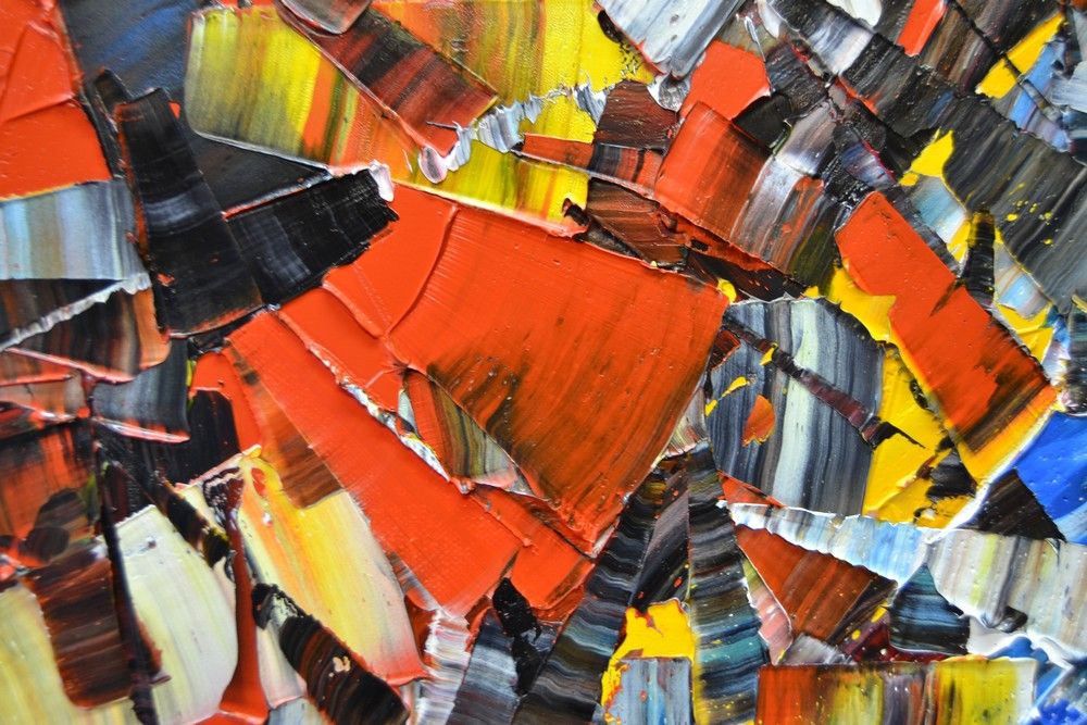 Tableau de ALAIN BECANNE a pour titre  Peinture abstraite 02-2025-16 style abstrait dim : ALAIN BECANNEprix:750