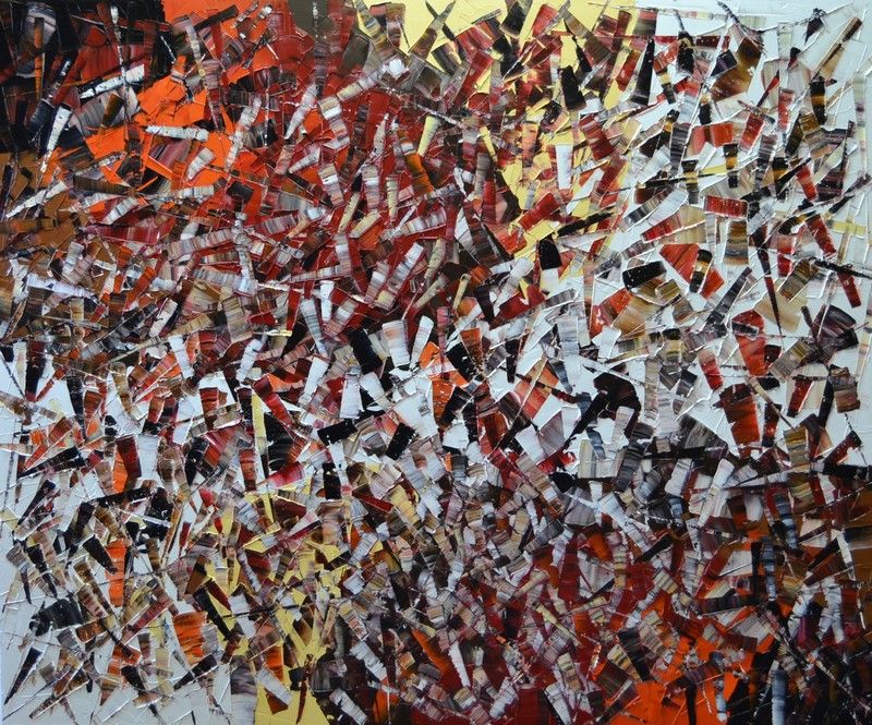Tableau de ALAIN BECANNE a pour titre  Peinture abstraite 11-2024-45 style abstrait dim : ALAIN BECANNEprix:1200
