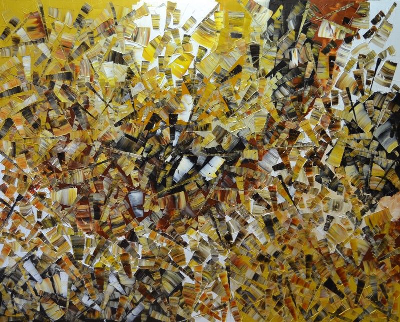 Tableau de ALAIN BECANNE a pour titre  Peinture abstraite 11-2024-49 style abstrait dim : ALAIN BECANNEprix:1700