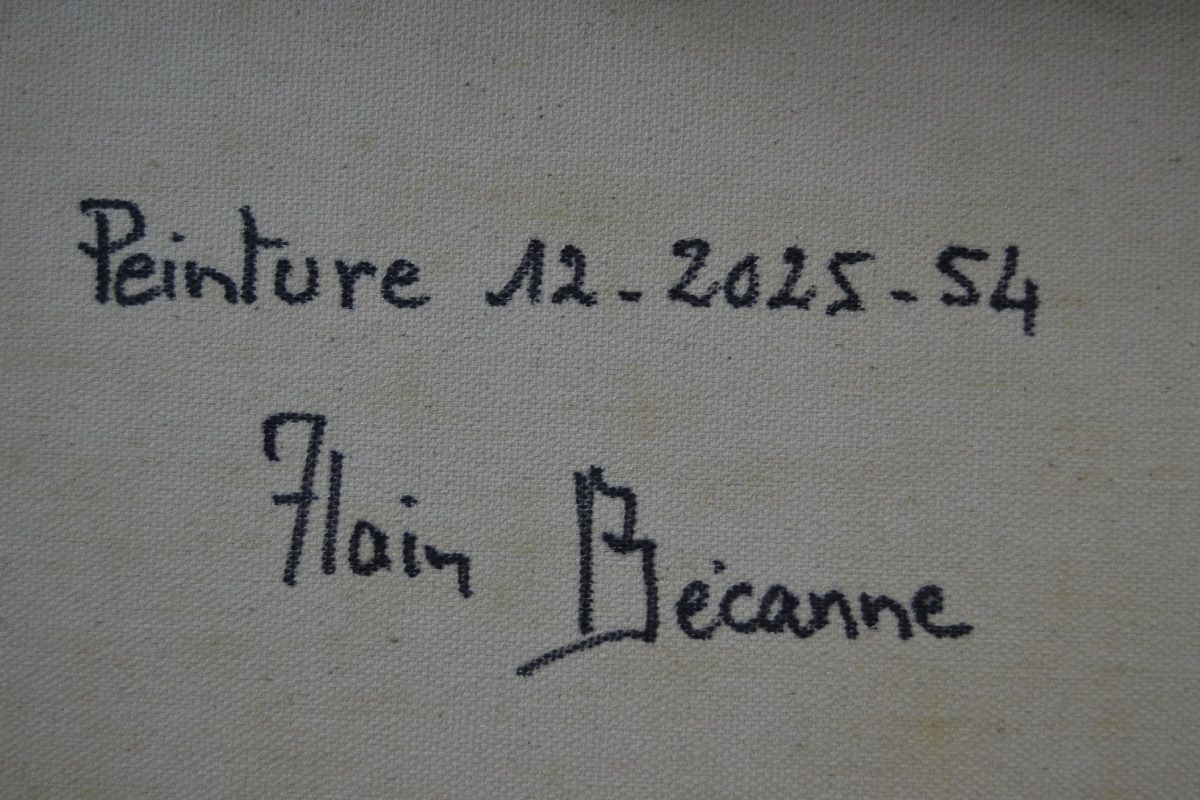 Tableau de ALAIN BECANNE a pour titre  Peinture 09-2025-54 style abstrait dim : ALAIN BECANNEprix:250