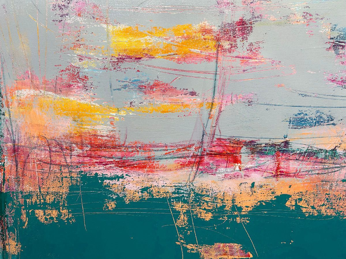 Tableau de TANIA CARRARA a pour titre  Nuances poudré style abstrait dim : TANIA CARRARAprix:950