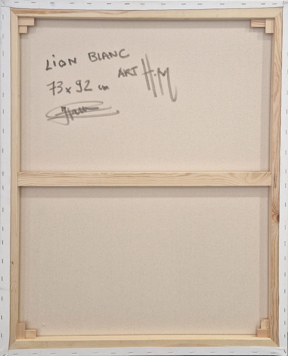 Tableau de ART HM a pour titre  Lion Blanc style street art dim : ART HMprix:1000
