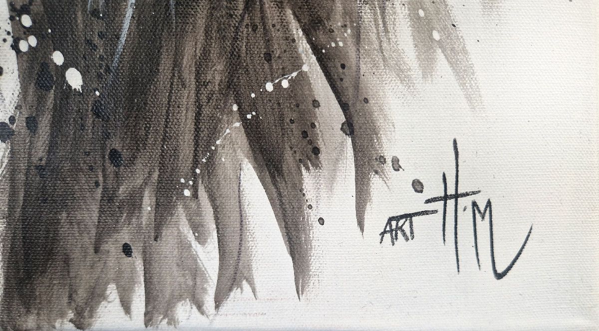 Tableau de ART HM a pour titre  Lion Blanc style street art dim : ART HMprix:1000