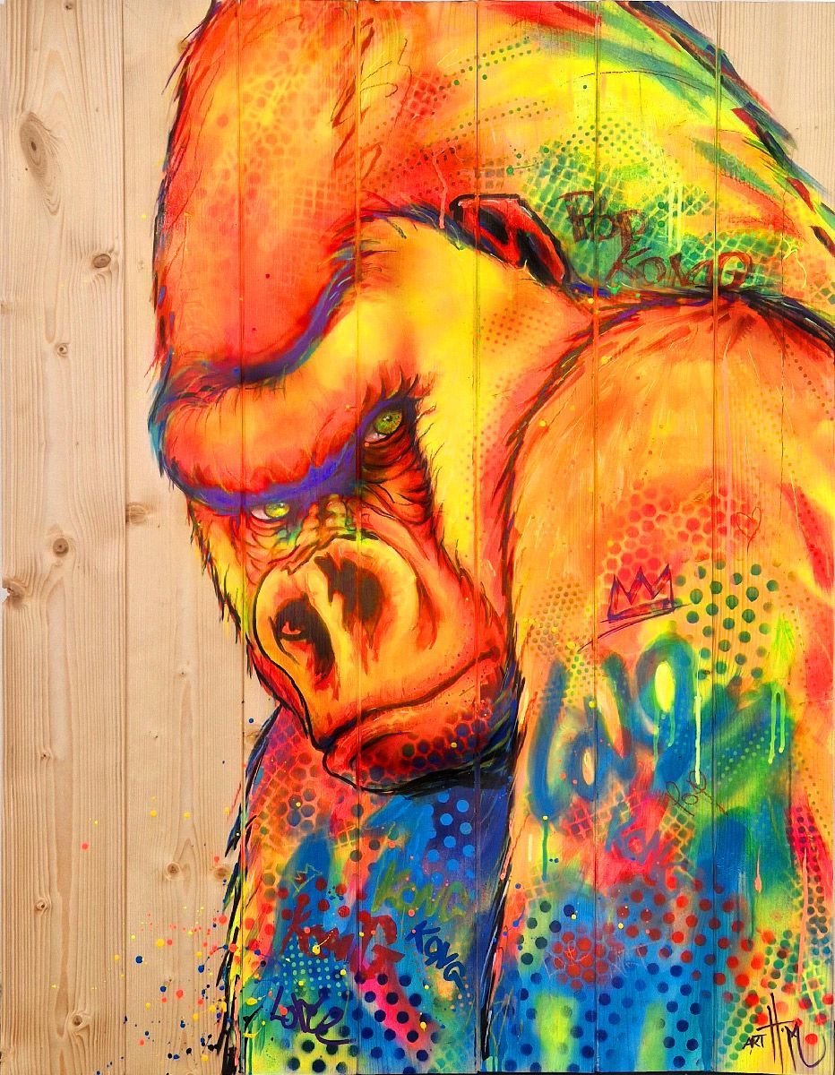 Tableau de ART HM a pour titre  Pop Kong UV style street art dim : ART HMprix:1200