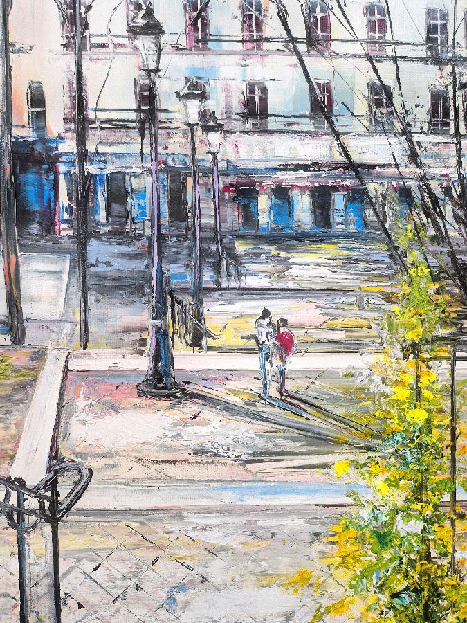 Tableau de PHIL a pour titre  Escalier de Montmartre, Paris style figuratif dim : PHILprix:850