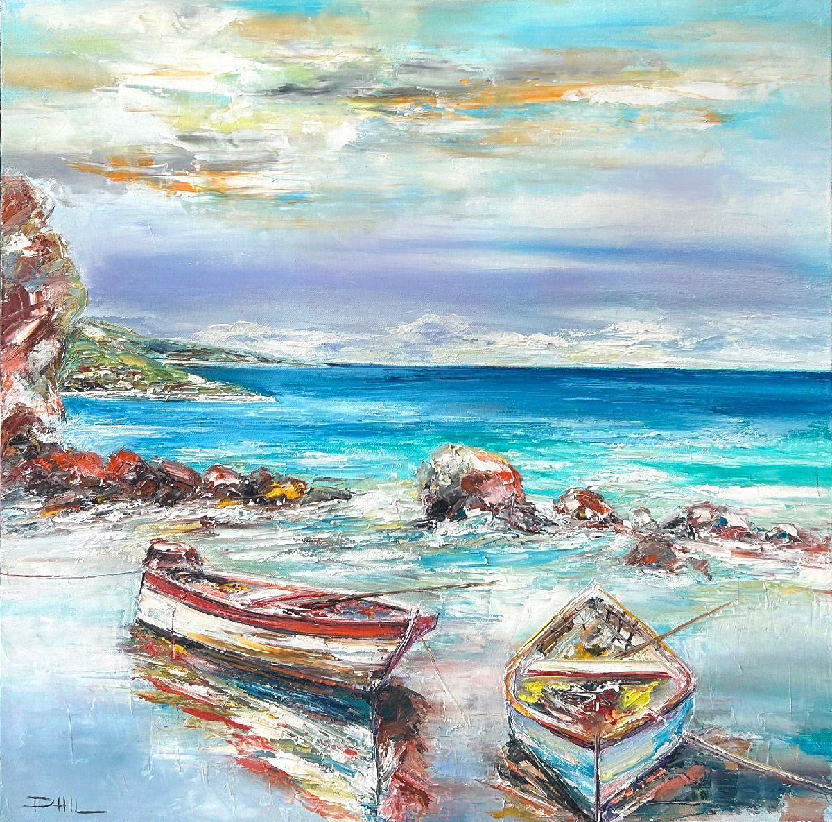 Tableau de PHIL a pour titre  Jolie cote style figuratif dim : PHILprix:350