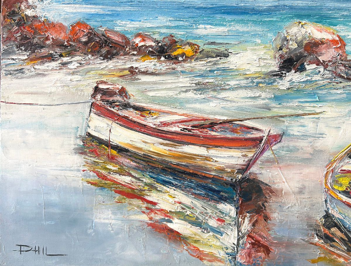 Tableau de PHIL a pour titre  Jolie cote style figuratif dim : PHILprix:350