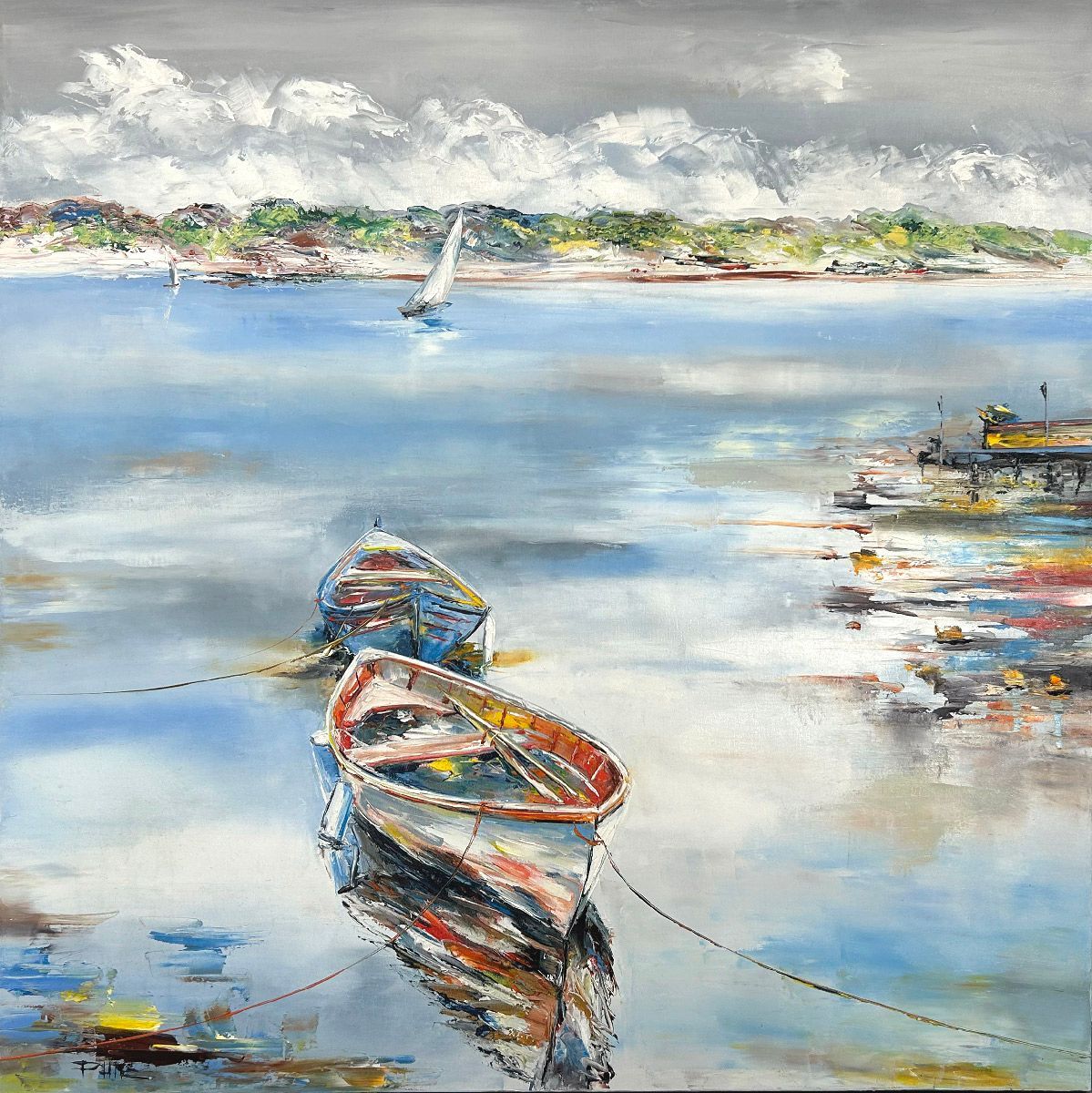 Tableau de PHIL a pour titre  Dans la baie style figuratif dim : PHILprix:600