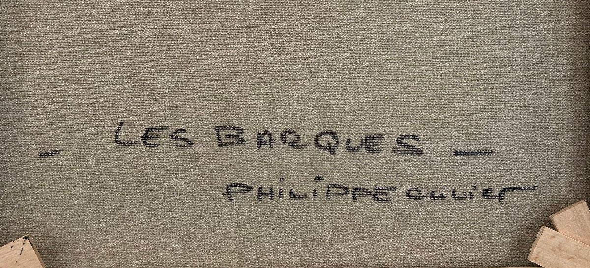 Tableau de PHIL a pour titre  Les barques style figuratif dim : PHILprix:600