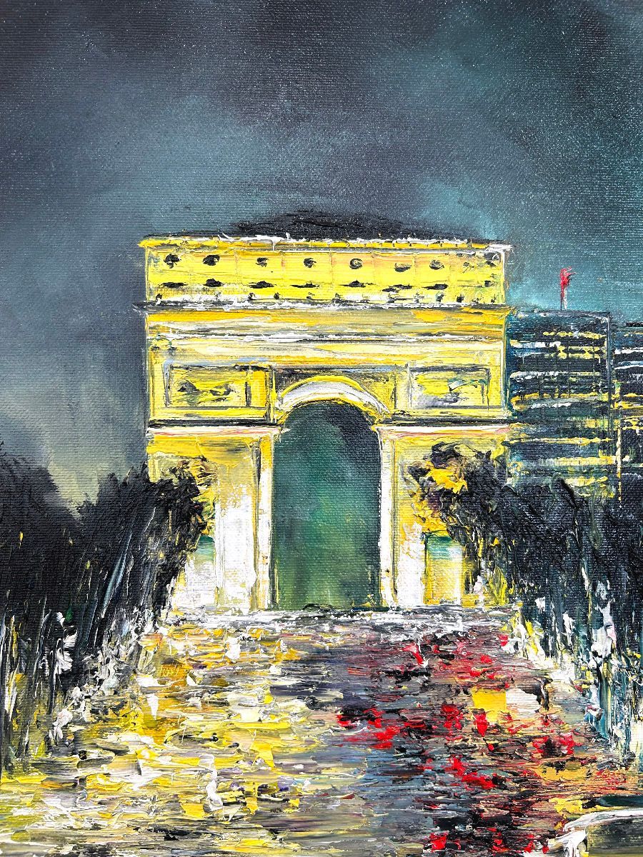 Tableau de PHIL a pour titre  Les Champs, Paris style figuratif dim : PHILprix:350