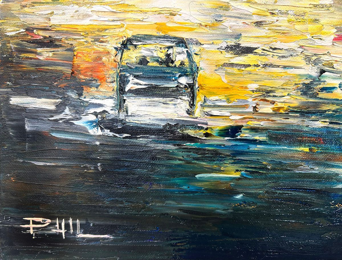 Tableau de PHIL a pour titre  Les Champs, Paris style figuratif dim : PHILprix:350