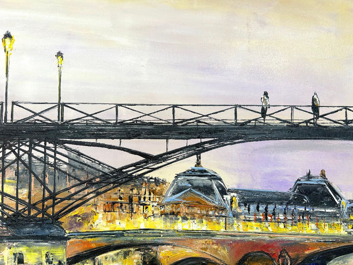 Tableau de PHIL a pour titre  Pont des Arts, Paris style figuratif dim : PHILprix:600
