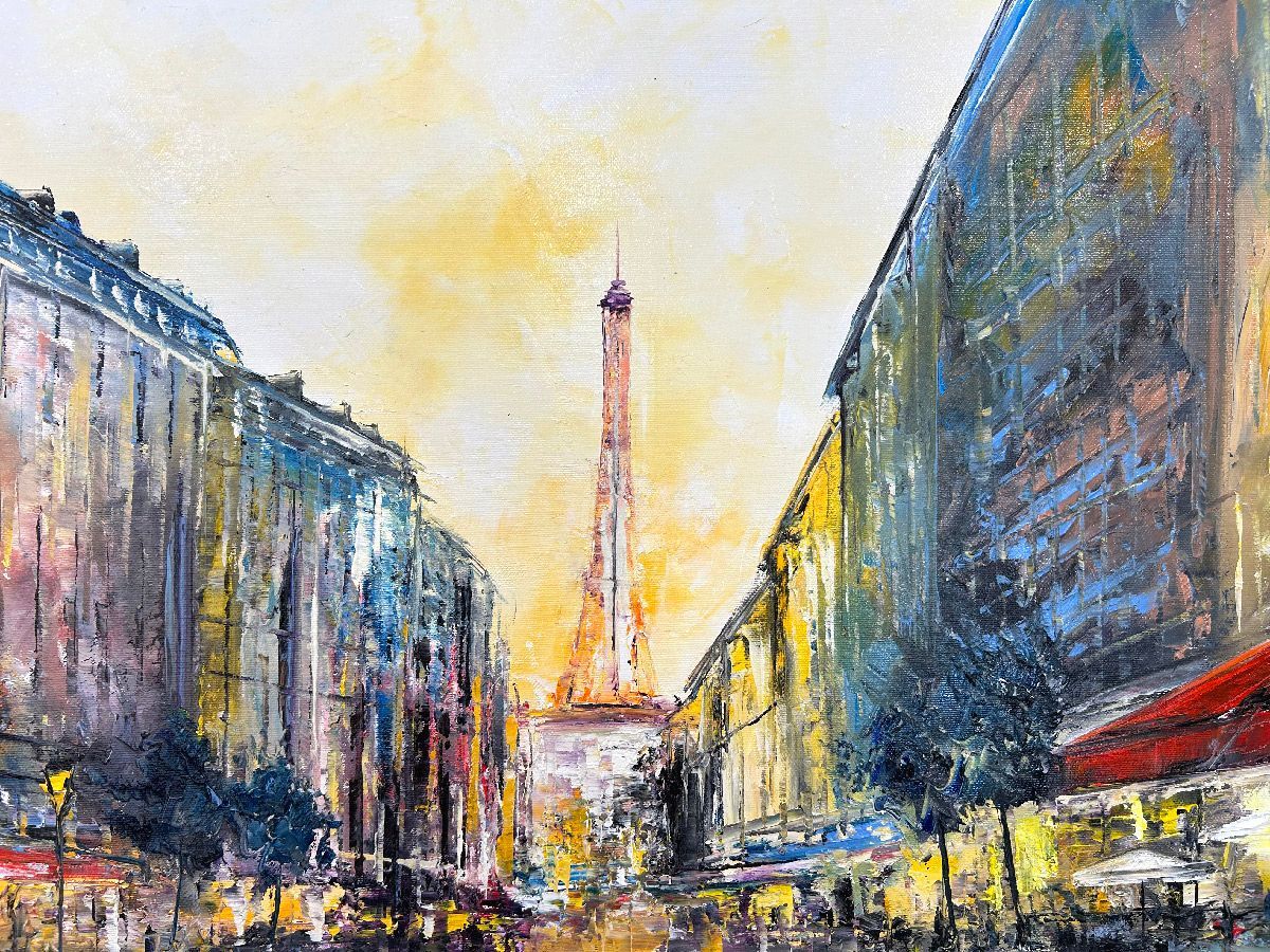 Tableau de PHIL a pour titre  Rue ste dominique, Paris style figuratif dim : PHILprix:600