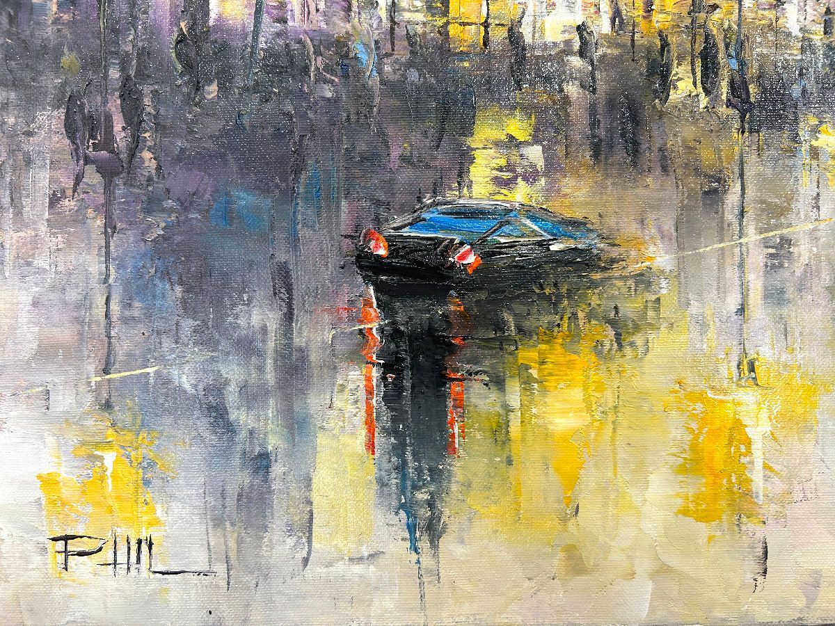 Tableau de PHIL a pour titre  Rue ste dominique, Paris style figuratif dim : PHILprix:600
