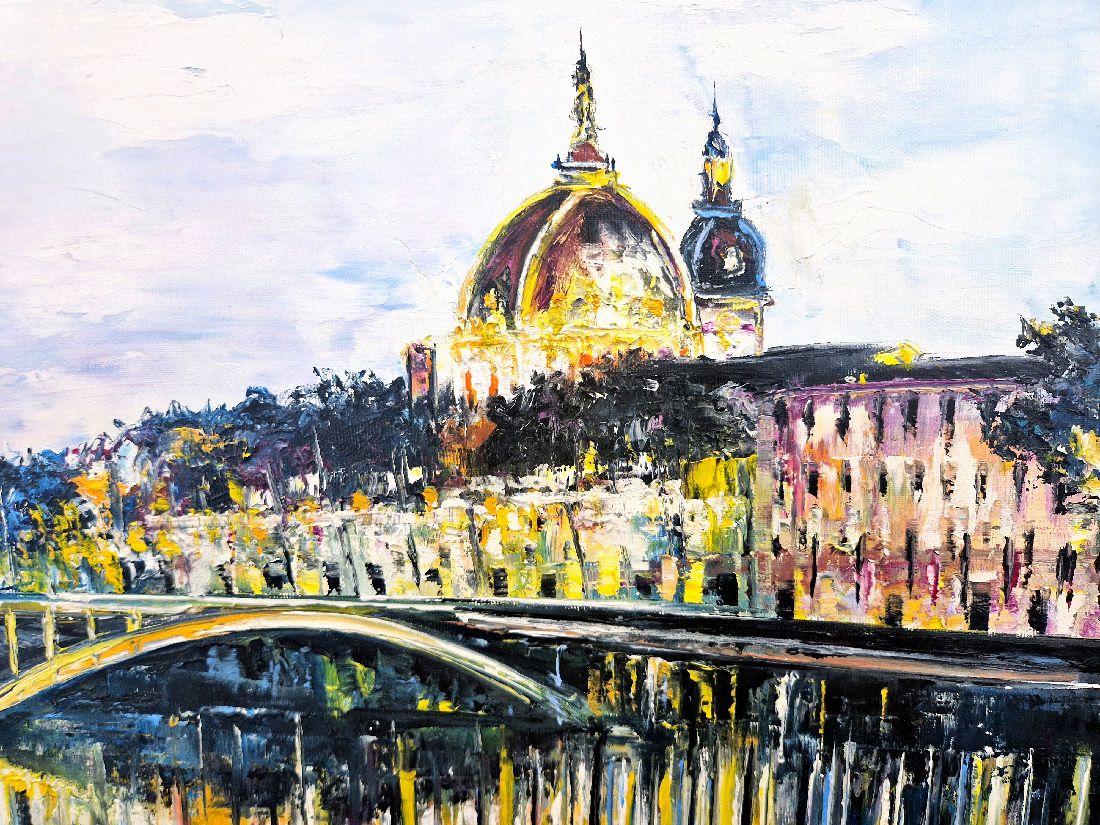 Tableau de PHIL a pour titre  Pont Wilson, Lyon style figuratif dim : PHILprix:700