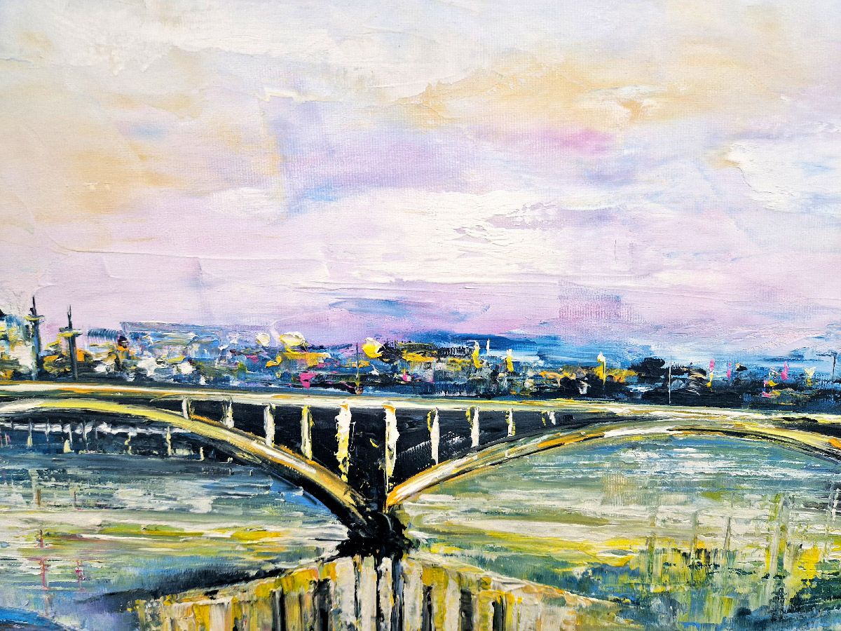 Tableau de PHIL a pour titre  Pont Wilson, Lyon style figuratif dim : PHILprix:700