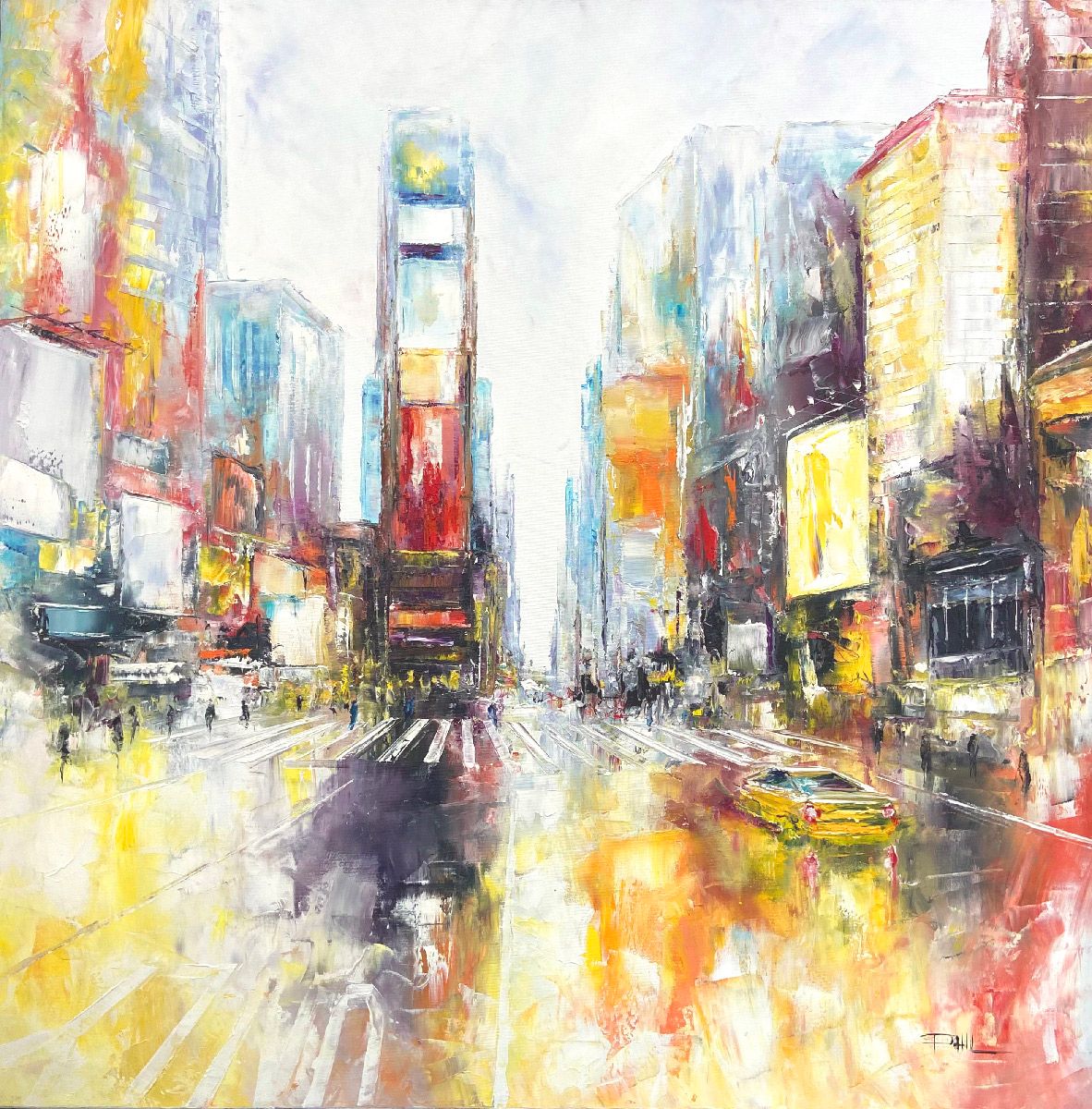 Tableau de PHIL a pour titre  Au Soleil de Times Square, NY style figuratif dim : PHILprix:700