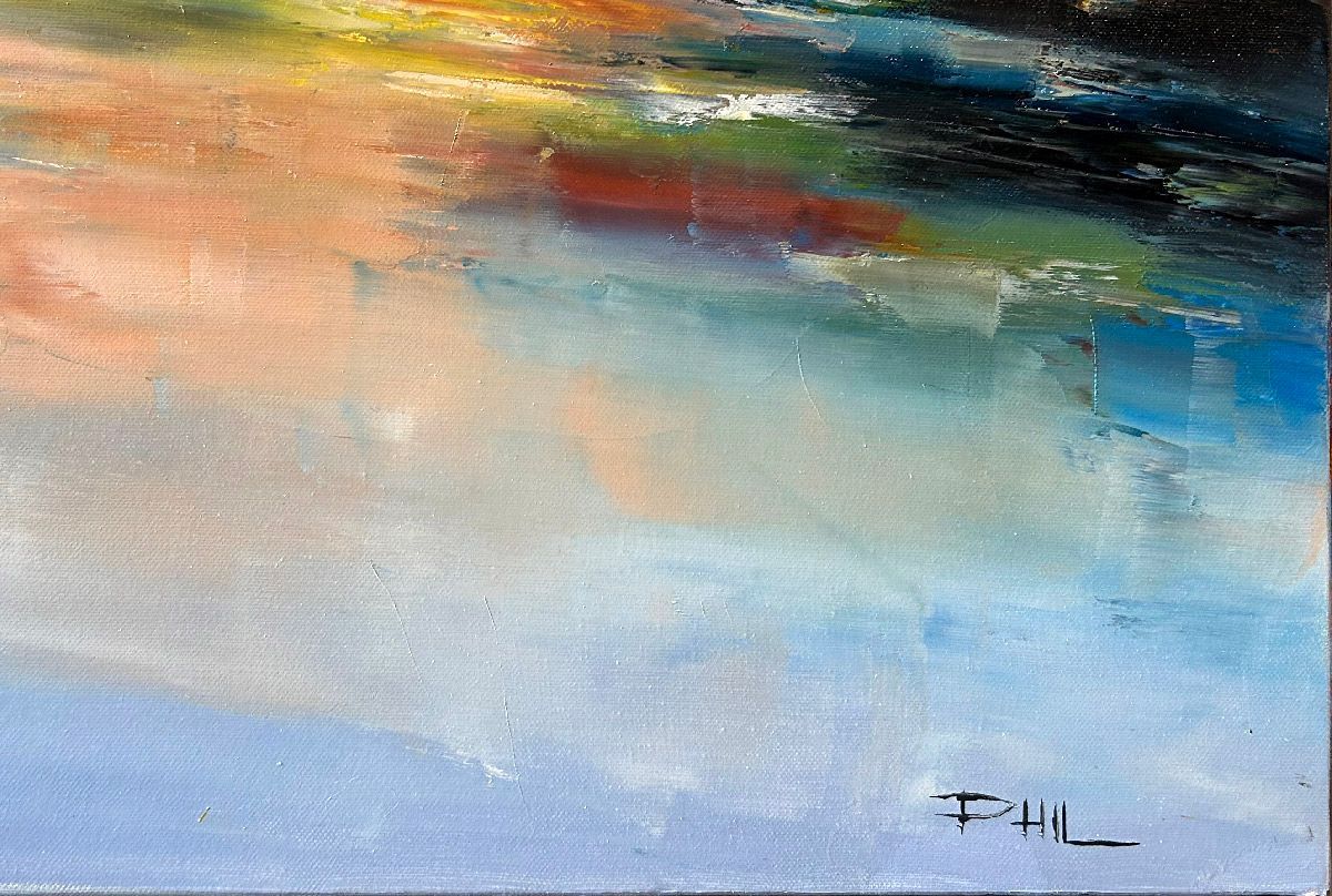 Tableau de PHIL a pour titre  Grand littoral style figuratif dim : PHILprix:850