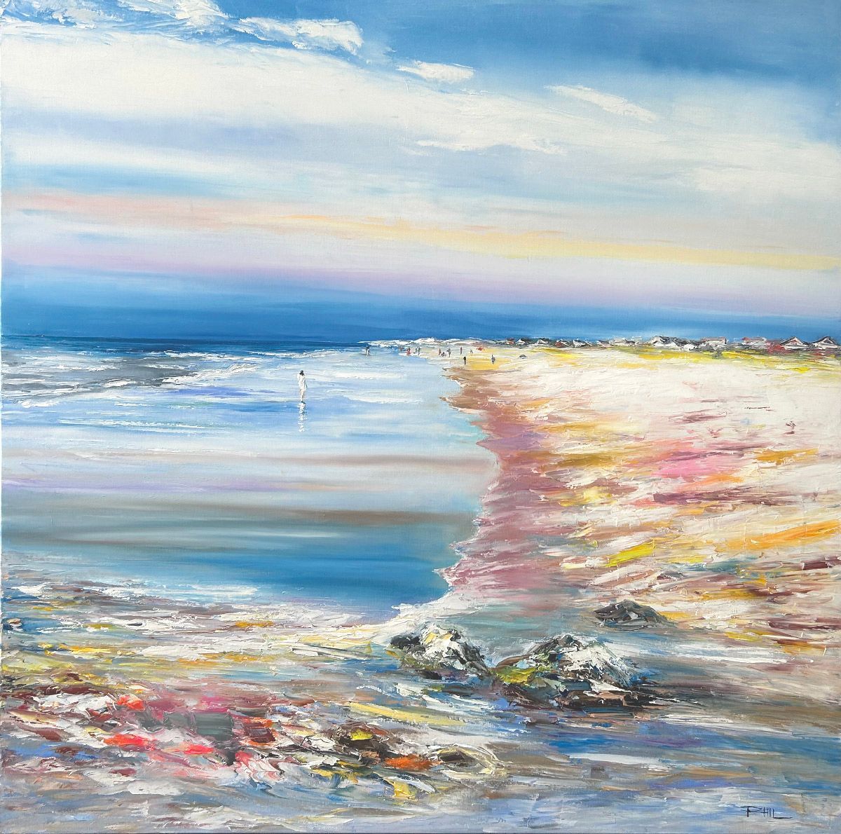 Tableau de PHIL a pour titre  Longue plage style figuratif dim : PHILprix:700