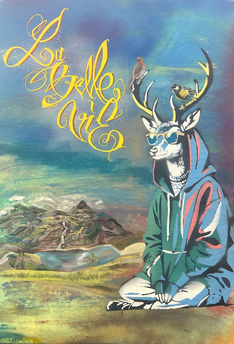 Tableau de Craig & Emer a pour titre  La belle vie style graffiti, street art dim : Craig & Emerprix:600
